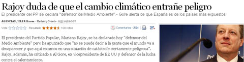 Rajoy duda de que el cambio climático entrañe peligro